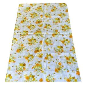 Vintage 70s Pillow Case Cannon Monticello Yellow Floral 31 x 21 Cotton Standard